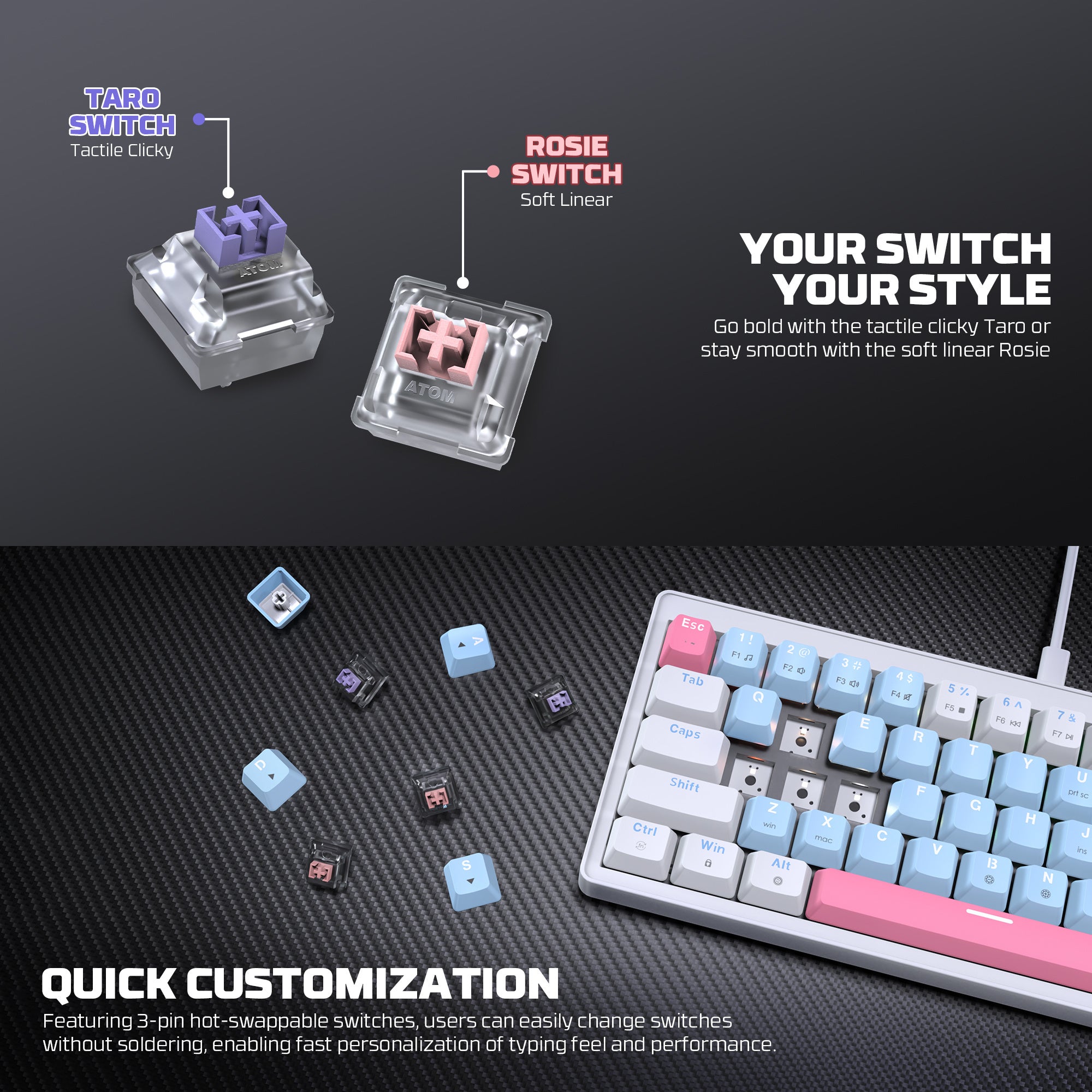 Fantech MK611 Atom X63 Ame Edition - BLUE