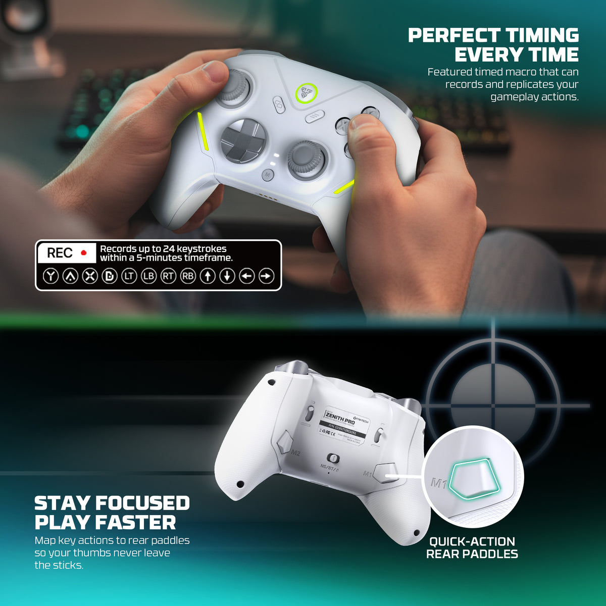 Fantech ZENITH PRO Wireless Gamepad RGB Multi-Platform Hall-Effect Game Controller with Charging Dock Fantech ZENITH PRO Wireless Gamepad RGB Multi-Platform Hall-Effect Game Controller with Charging Dock
