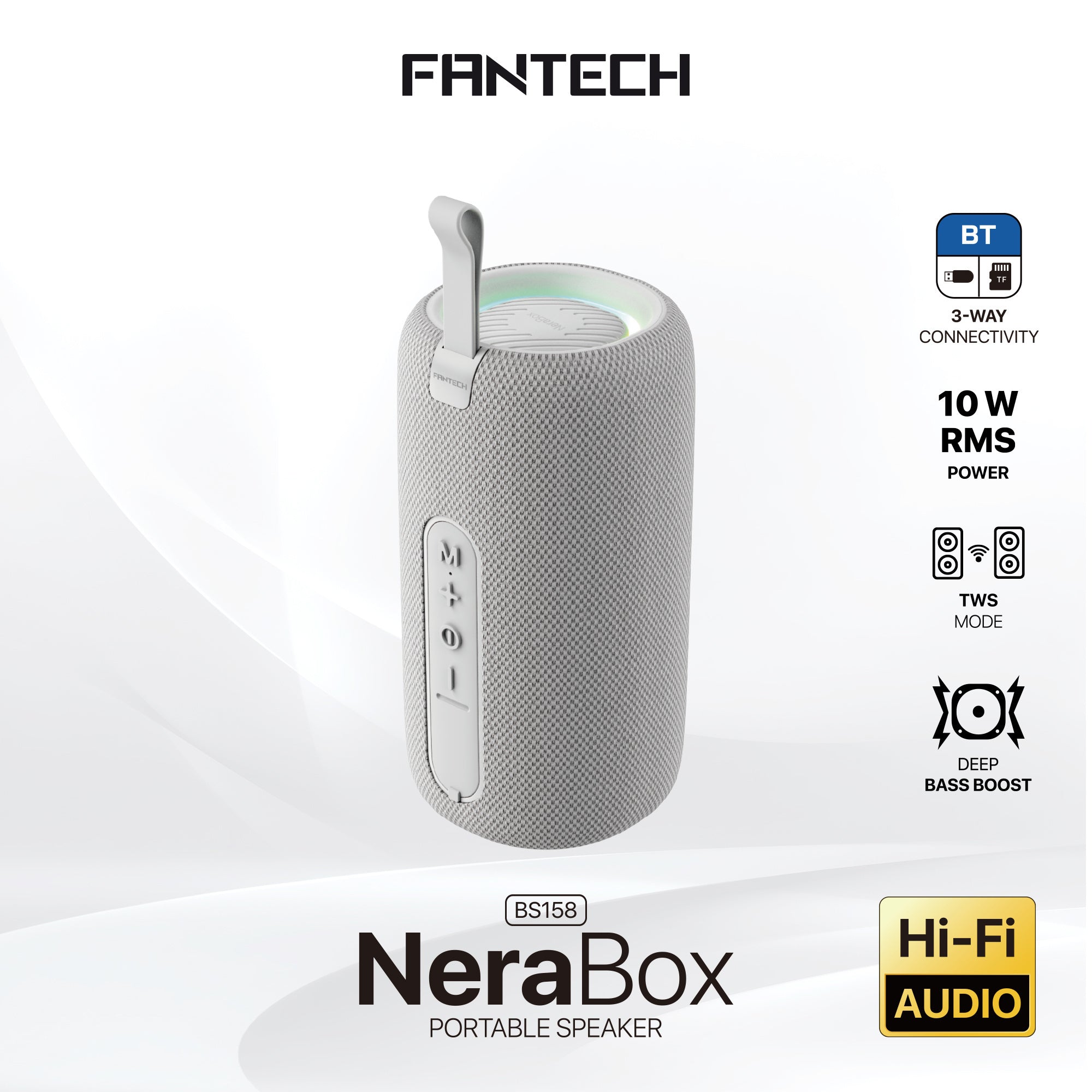FANTECH BS158 NeraBox 10W RMS PORTABLE SPEAKER - GRAY