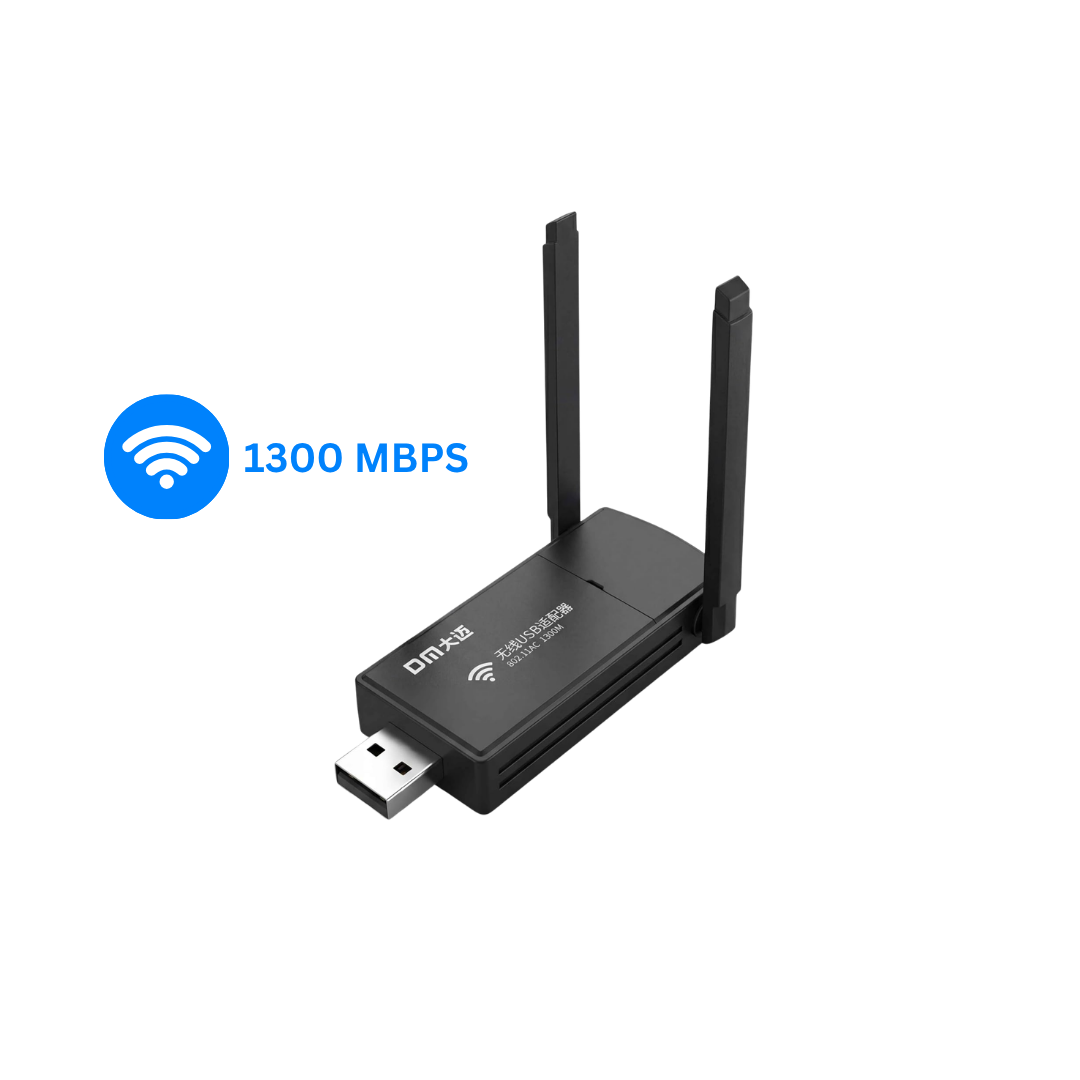 WiFi Adapter DM AD085 USB 2.0 High Speed 1300Mbps Wireless Adapter for PC Laptop - Dual Band 2.4/5.8GHz - External Antenna 10dBi for Powerful Reception