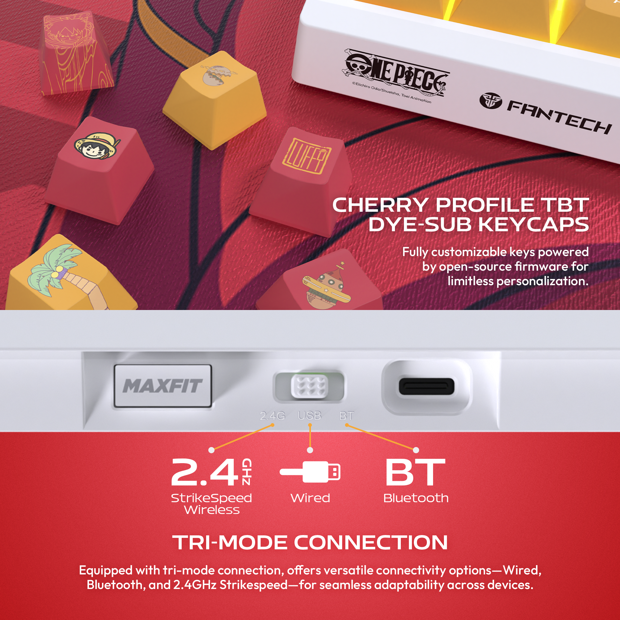 لوحة مفاتيح ميكانيكية Fantech MK921 MAXFIT8 QMK لوفي