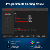 Redragon Gaming Mouse, 44G Ultra-Light 8K Polling Rate 26000 DPI Mouse, Full Programmable Buttons, Software Supports DIY Keybinds & Adjustable DPI, M815