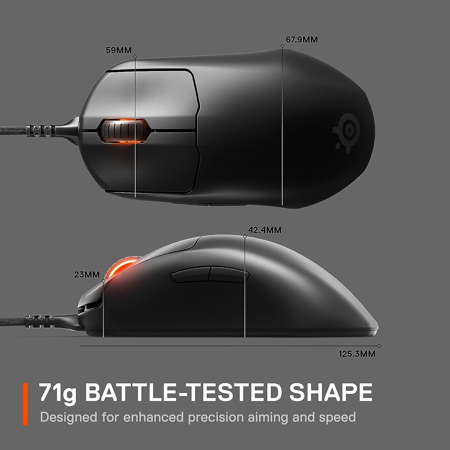 SteelSeries Prime - Esports Performance Gaming Mouse – 18,000 CPI TrueMove Pro Optical Sensor – Magnetic Optical Switches