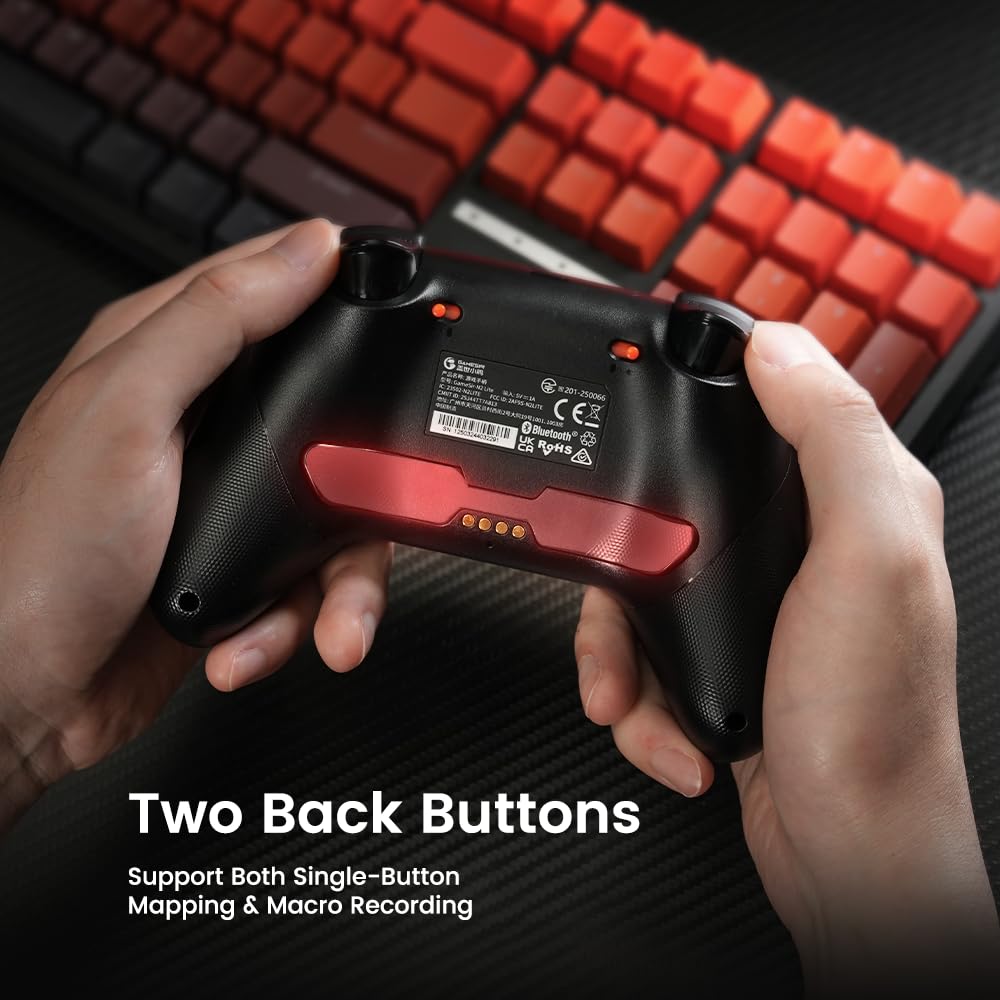 GameSir Nova Lite 2 Wireless PC Controller with Hall Effect Joysticks & Triggers, 2.4G & Wired 1000Hz Polling Rate, Remappable Buttons - Compatible with PC/Switch/Steam/Android (White)