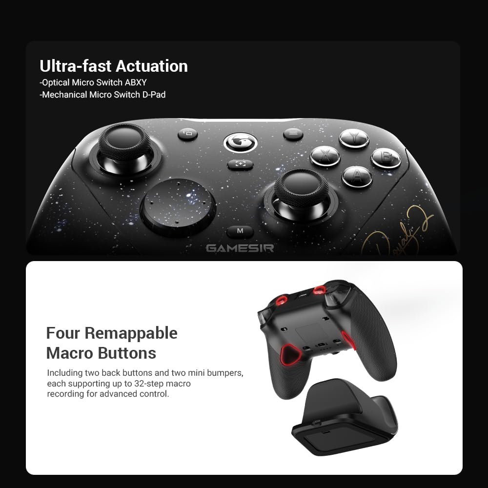 GameSir G7 Pro 8K PC Wireless Gaming Controller,Gen 2 TMR Sticks,Windows | Hall Effect Triggers, 4 Programmable Buttons, Charging Dock, Esports Controller for FPS & Competitive Gaming-Royal2 Edition