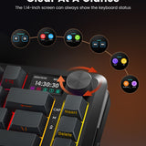 Redragon Wireless Mechanical Keyboard, Gasket RGB Gaming Keyboard with Screen & Knob, 3-Modes (Bluetooth/2.4G/Wired) 81 Custom Keys, Thick Pre-Lubed Linear Switch, Side Printed PBT Keycaps, K708GG-Pro