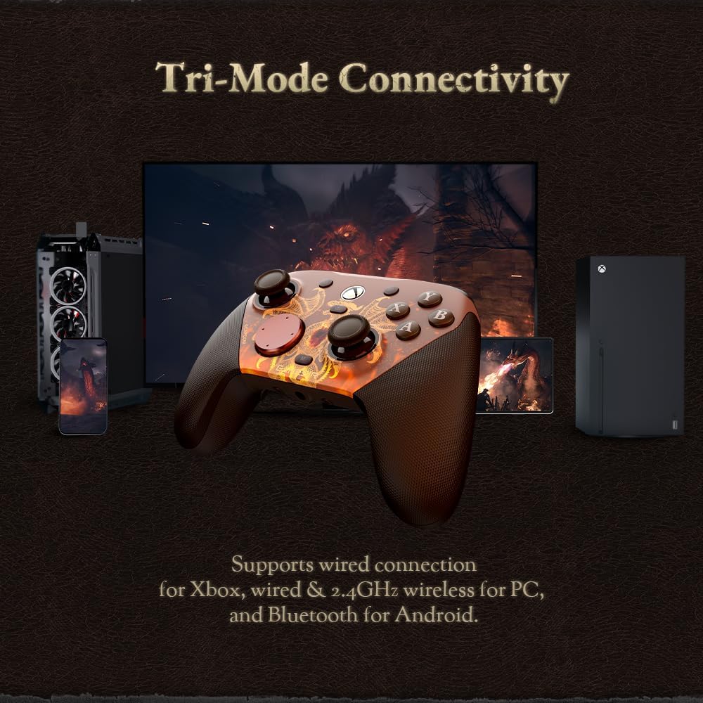 GameSir G7 Pro Wired Xbox Controller for Series X|S, Wireless PC Gamepad, TMR Joysticks, Hall Effect Triggers, 1000Hz Polling Rate (PC), Dragon’s Dogma II Edition, Charging Dock