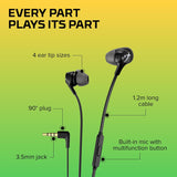 HyperX Cloud Earbuds II – 14mm Drivers, Four Eartips, Hard-Shell Carrying Case, Low-Profile 90° Plug, 3.5mm Plug, Built-in Microphone, Multi-Function Button, PC, Mobile, Nintendo Switch – Black