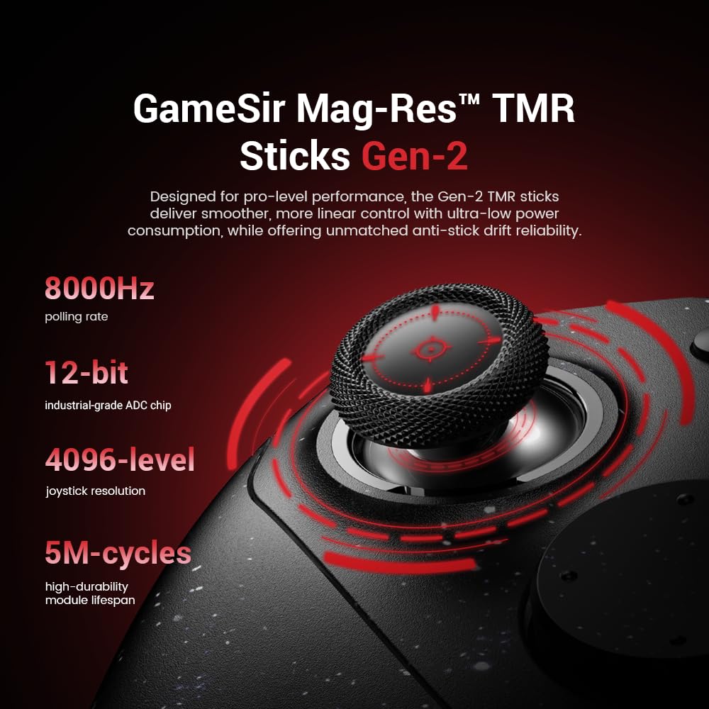 GameSir G7 Pro 8K PC Wireless Gaming Controller,Gen 2 TMR Sticks,Windows | Hall Effect Triggers, 4 Programmable Buttons, Charging Dock, Esports Controller for FPS & Competitive Gaming-Royal2 Edition