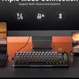 Redragon Wireless Mechanical Keyboard, Gasket RGB Gaming Keyboard with Screen & Knob, 3-Modes (Bluetooth/2.4G/Wired) 81 Custom Keys, Thick Pre-Lubed Linear Switch, Side Printed PBT Keycaps, K708GG-Pro