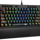 Redragon K588 RGB Backlit Mechanical Gaming Keyboard with Programmable Keys Macro Recording Blue Switches Compact Tenkeyless Design with Detachable Palm Rest & USB-C USB for Windows PC