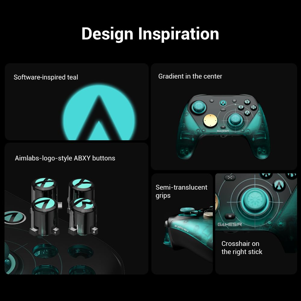 GameSir G7 Pro 8K PC Wireless Controller, Aimlabs Edition – 8000Hz Polling Rate Wired & 2.4G, TMR Joysticks Anti-Stick Drift, Hall Effect Analog Triggers, Esports Gamepad for Windows PC with 3.5mm Audio