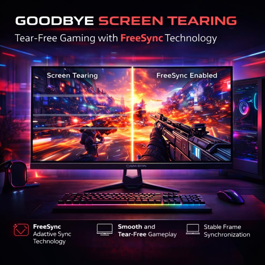 GAMEON GOES27QHD120IPS 27″ Fast IPS QHD Gaming Monitor – 2560×1440, 120Hz Refresh Rate, 0.5ms MPRT, HDR10, Adaptive-Sync, 99% sRGB, HDMI 2.1 (Supports PS5) & DisplayPort, Built-in Speakers, Flicker-Free, VESA Mount