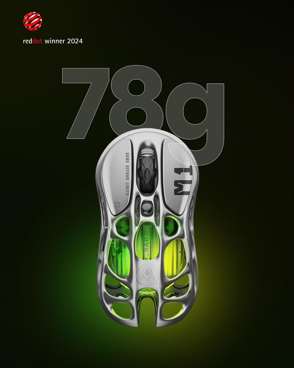 GravaStar Mercury M1 Pro Wireless Gaming Mouse – 26,000 DPI PAW3395DM Sensor • Lightweight Magnesium Alloy • Tri-Mode (Wired/2.4GHz/Bluetooth) • 4K Polling Rate • Up to 200-Hour Battery