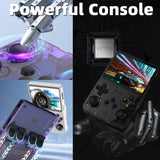 R36S Handheld Game Console, 3.5 inch IPS Screen Retro Gaming Console 64G Card with 15000+Classic Games, Open Source Linux Portable Video Player (PURPLE)