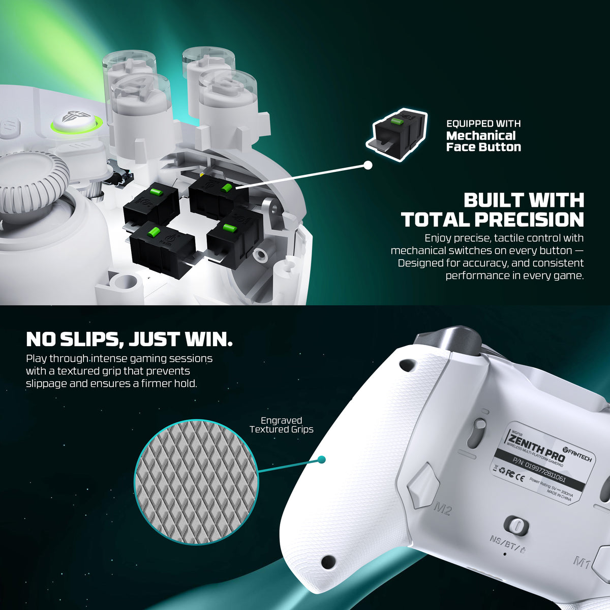 Fantech ZENITH PRO Wireless Gamepad RGB Multi-Platform Hall-Effect Game Controller with Charging Dock Fantech ZENITH PRO Wireless Gamepad RGB Multi-Platform Hall-Effect Game Controller with Charging Dock