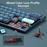 Redragon K632 Blue PRO 60% 3-Mode Connection RGB Mechanical Ultra-Thin Low Profile w/No-Lag Connection Dedicated Media Control - Red Switch