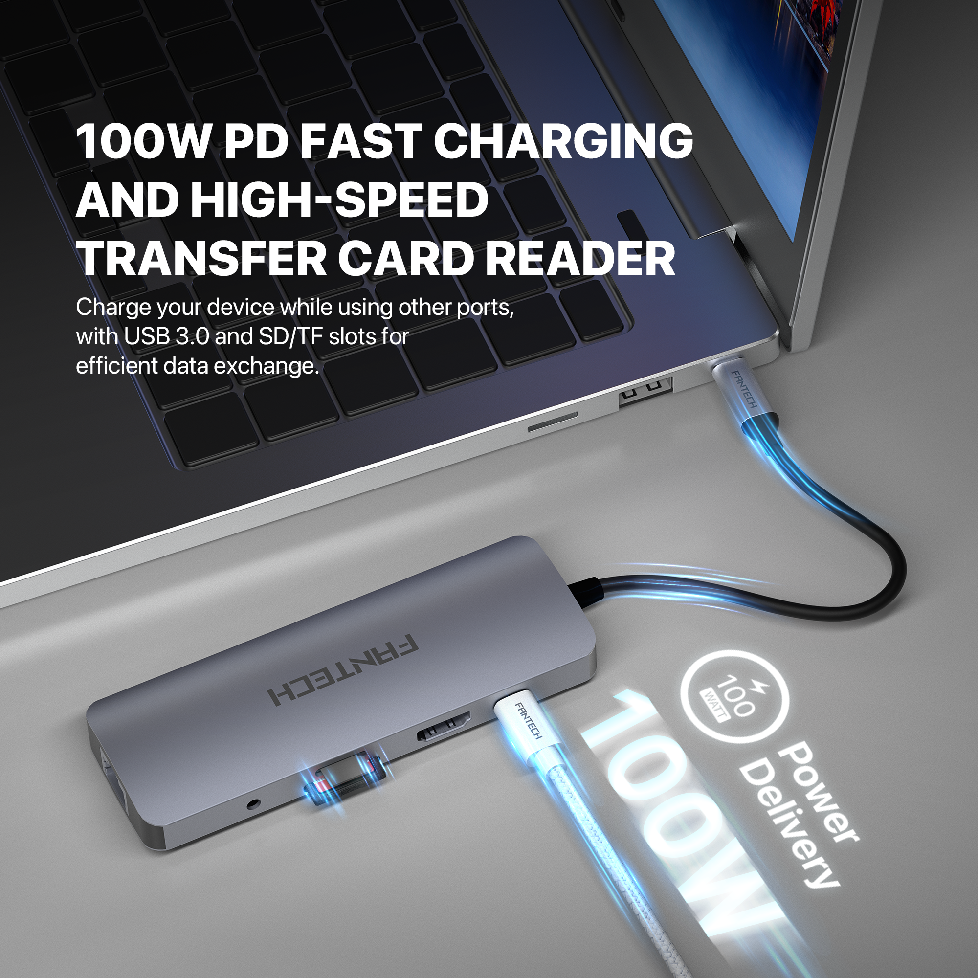 FANTECH HC101 Converter USB Hub Type C 10 in 1