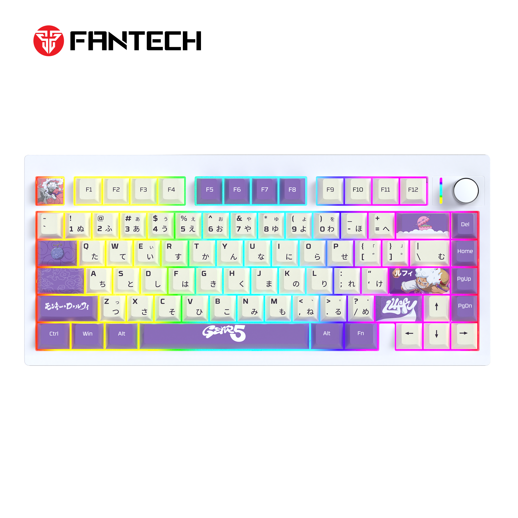 لوحة مفاتيح ميكانيكية Fantech MK921 MAXFIT8 QMK باللون الوردي