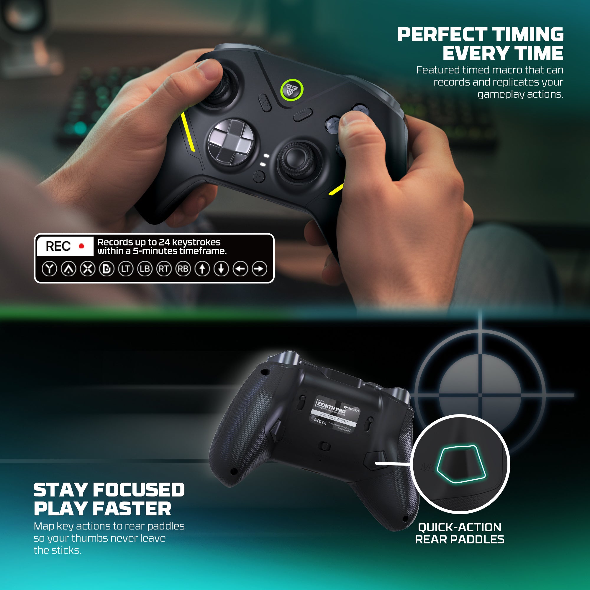 Fantech ZENITH PRO Wireless Gamepad RGB Multi-Platform Hall-Effect Game Controller with Charging Dock Fantech ZENITH PRO Wireless Gamepad RGB Multi-Platform Hall-Effect Game Controller with Charging Dock