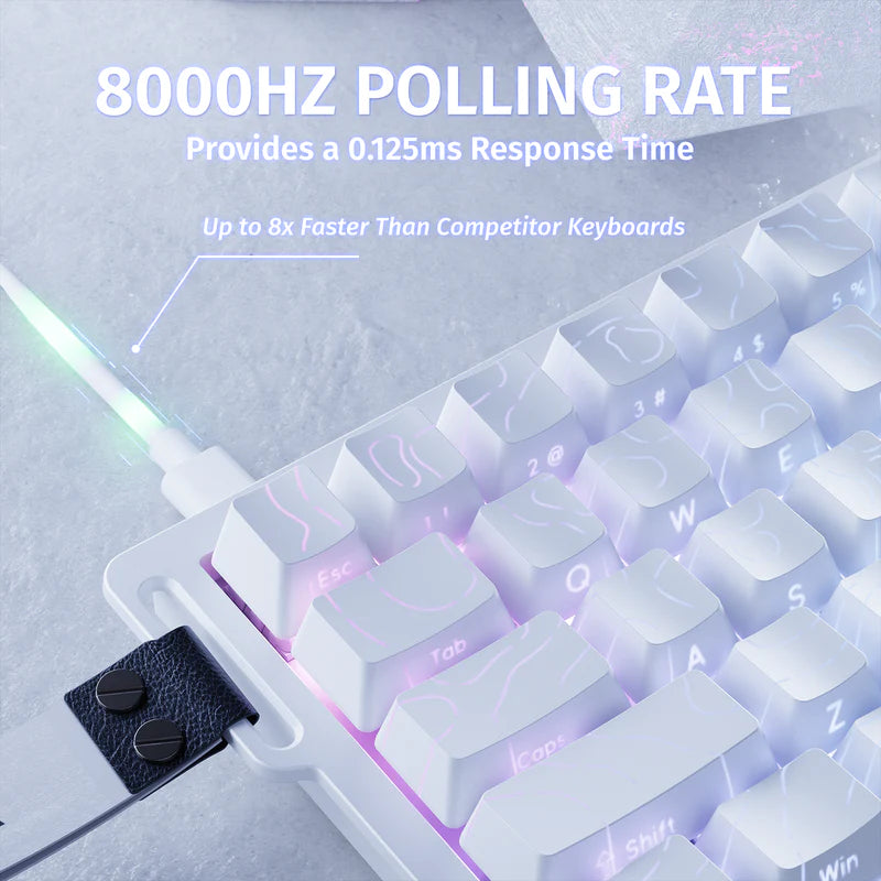 ATTACK SHARK X68 HE Rapid Trigger Mechanical Gaming Keyboard 60% Wired TKL with Adjustable Actuation,Hall Effect Magnetic Switch,8KHz Polling Rate,RGB Backlit,Top Mount for PC Mac Esport Gamer(White))