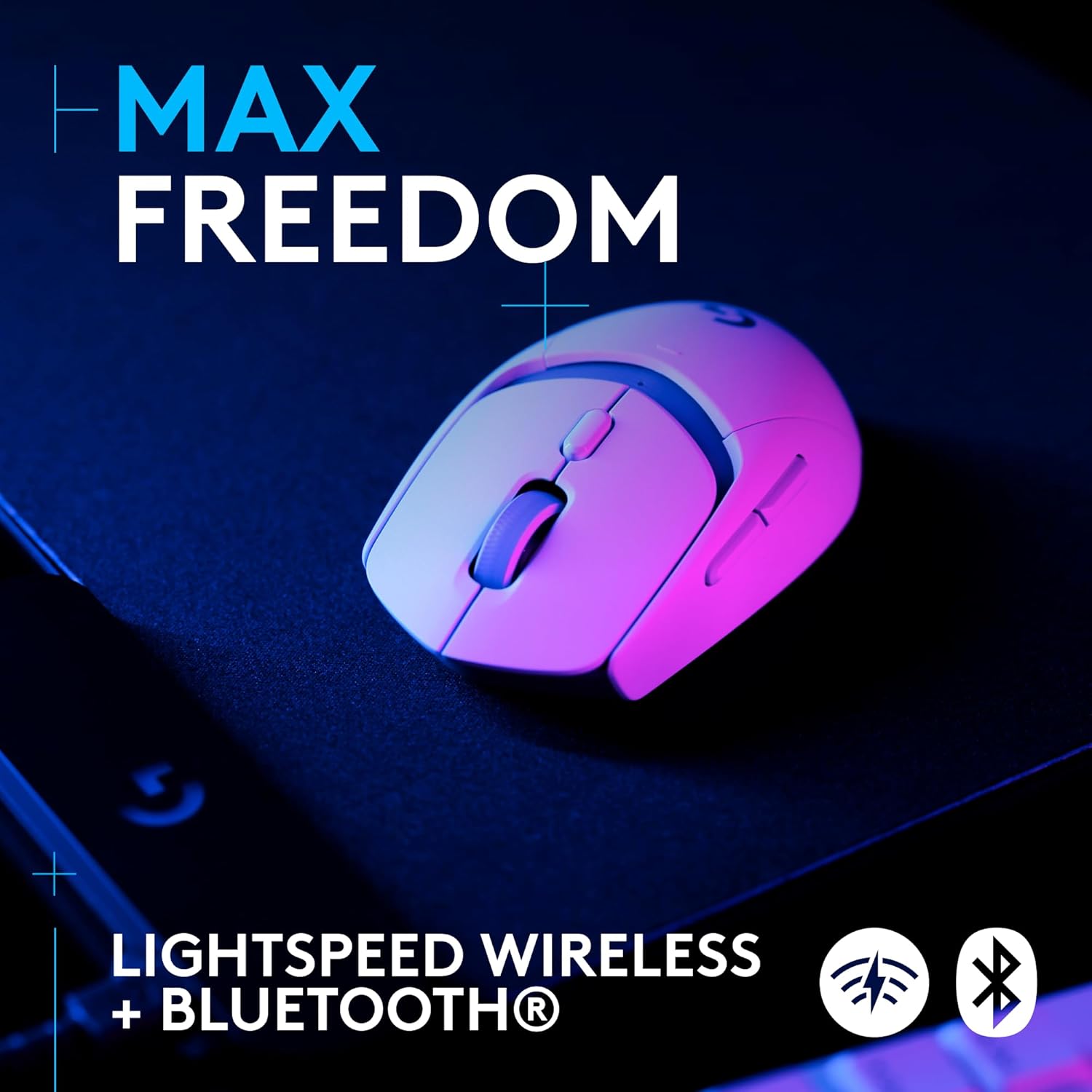 Logitech G309 Lightspeed Wireless Gaming Mouse, Lightweight, LIGHTFORCE Hybrid Switches, Hero 25K Sensor, 300+ Hour Battery Life with AA Battery, 6 Programmable Buttons, PC & Mac - White