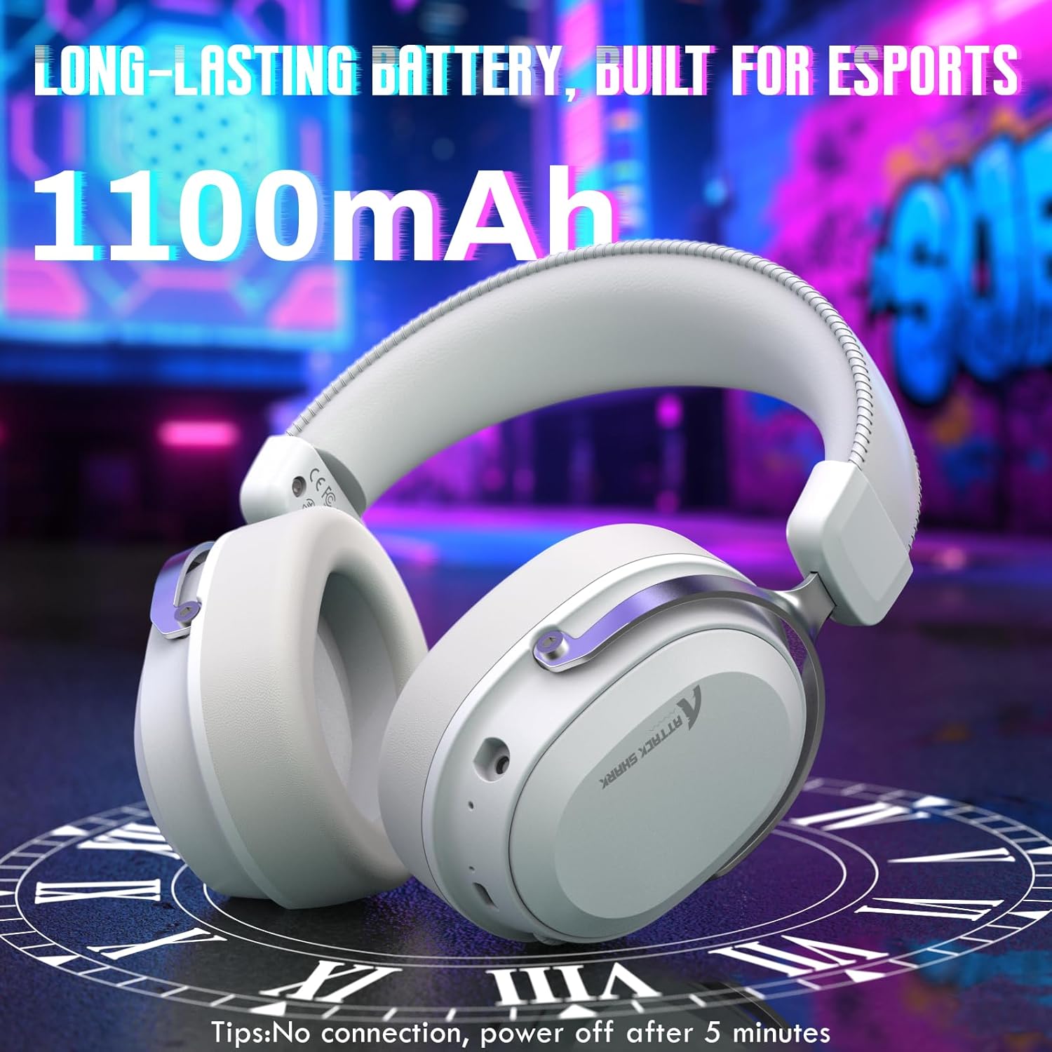 ATTACK SHARK L30Pro Wireless Gaming Headset with 2.4Ghz/BT/Wired, Long Battery Life with Detachable Microphone 7.1 Surround Sound Ultra-Low Latency for PC/PS5/Xbox/Switch/Mobile Silver
