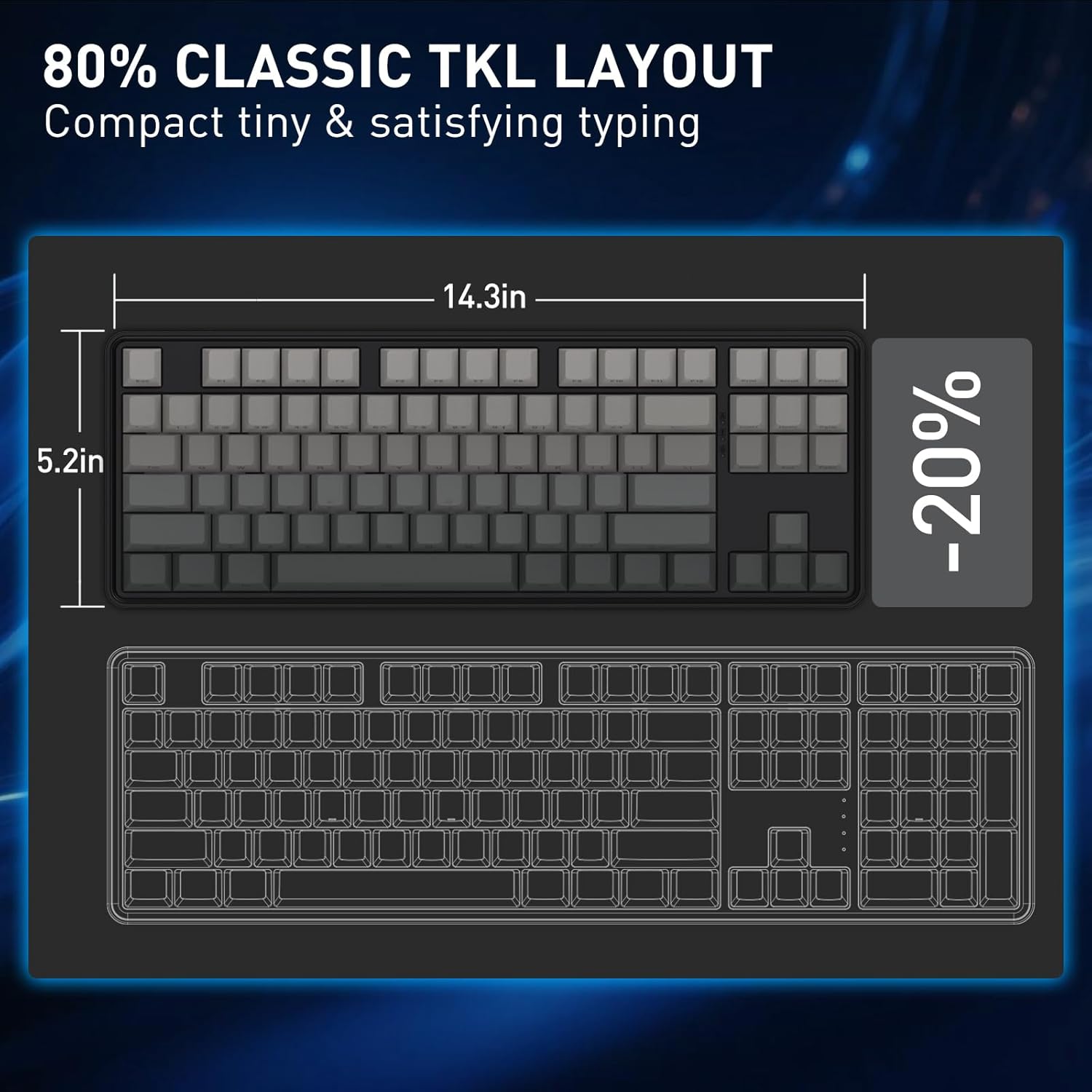 Redragon K707 HE Rapid Trigger Gaming Keyboard, 87 Keys TKL Wired Mechanical Keyboard w/Hyper-Fast Actuation Hall Effect Magnetic Switch, Actuation Point Adjustable, Side Printed PBT Gradient Keycaps