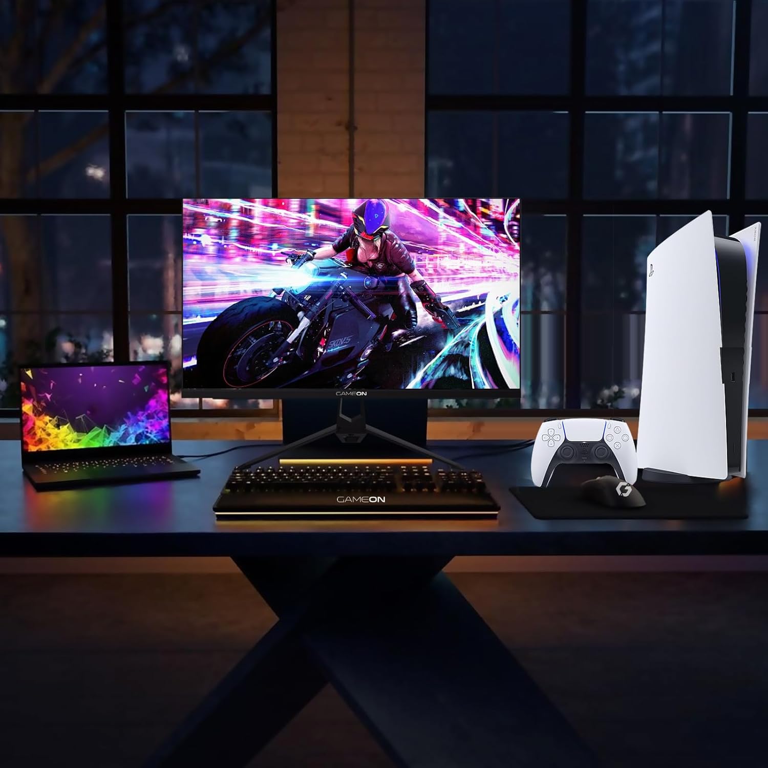 GAMEON 27 Inch Gaming Monitor - FHD 1080P Computer Monitor 120Hz IPS 1ms Monitors - 16:9 Wide IPS gaming Screen HDMI VGA DisplayPort Built-in Speakers (Support PS5)