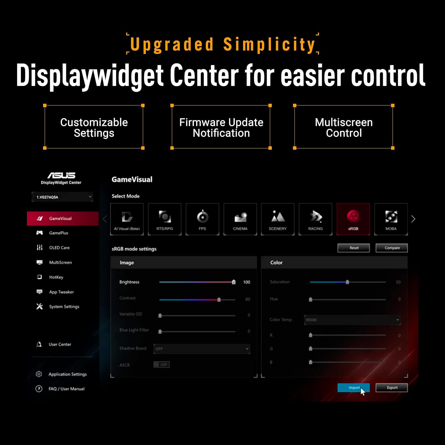 ASUS TUF Gaming 27” 1440P Monitor (VG27AQL5A) – QHD (2560 x 1440), 210Hz, 0.3ms, Fast IPS, Extreme Low Motion Blur Sync, Speakers, DisplayWidget Center, Gaming AI, Height Adjustment, 3 yr Warranty