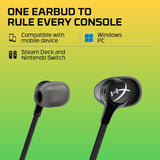 HyperX Cloud Earbuds II – 14mm Drivers, Four Eartips, Hard-Shell Carrying Case, Low-Profile 90° Plug, 3.5mm Plug, Built-in Microphone, Multi-Function Button, PC, Mobile, Nintendo Switch – Black