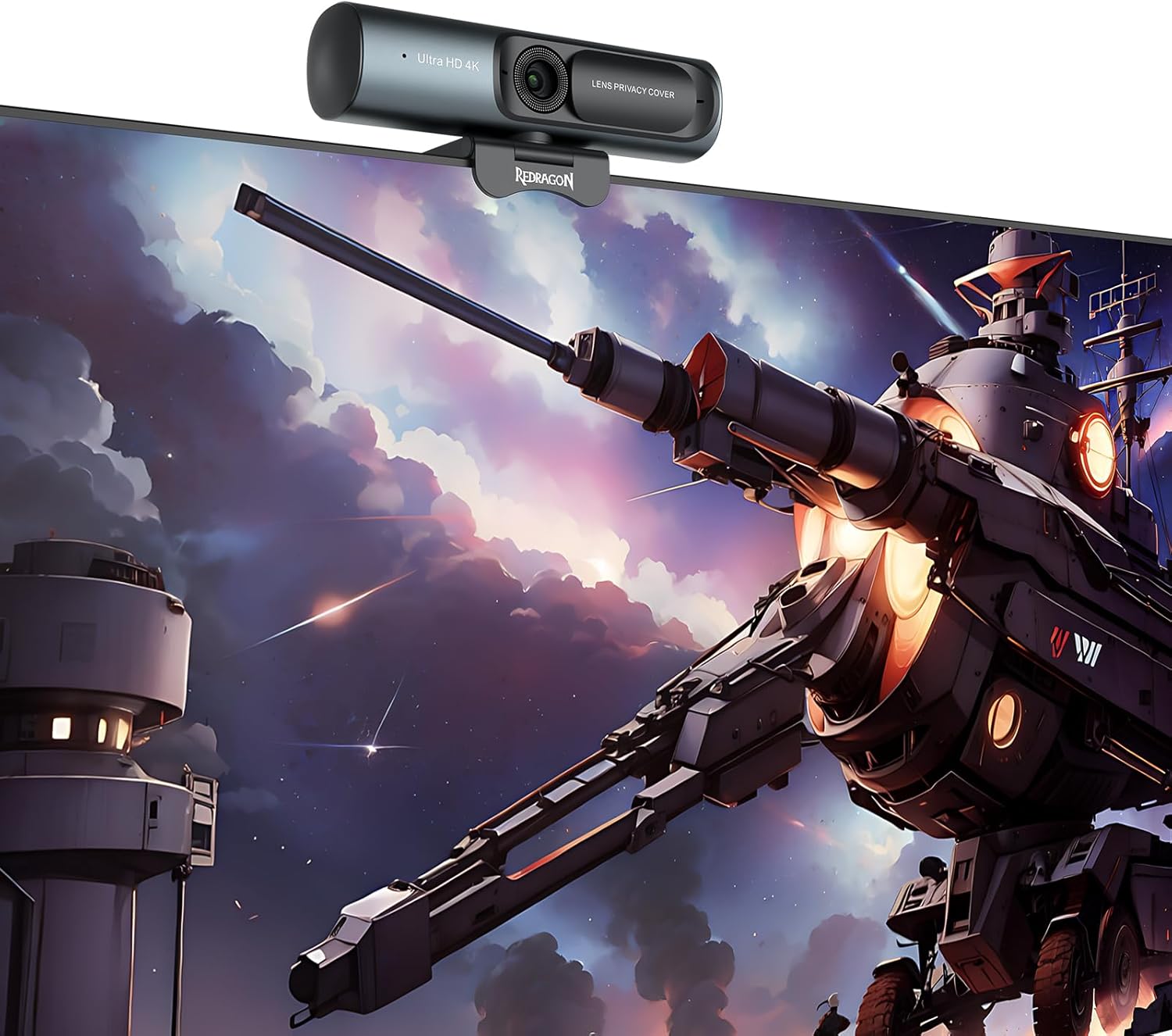 Redragon GW911 4K Webcam for PC, Ultra HD with Dual Noise-Cancelling Mic, PDAF Auto Focus, Auto Light Correction, Plug & Play, Privacy Cover – Works w/Zoom/Teams/Skype/Google Meet