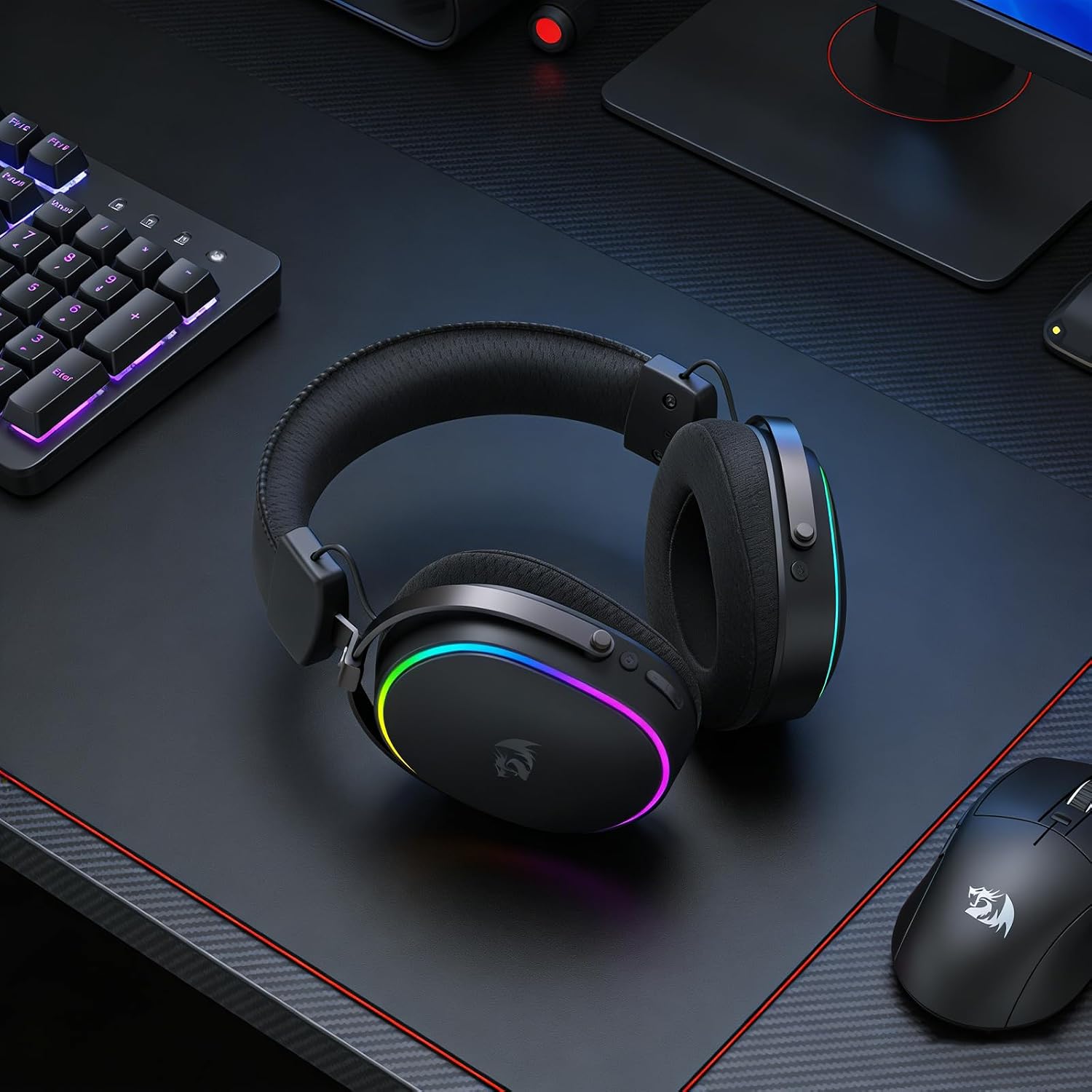 Redragon H831 Gaming Headset, RGB, 2.4GHz/BT/Wired, Black