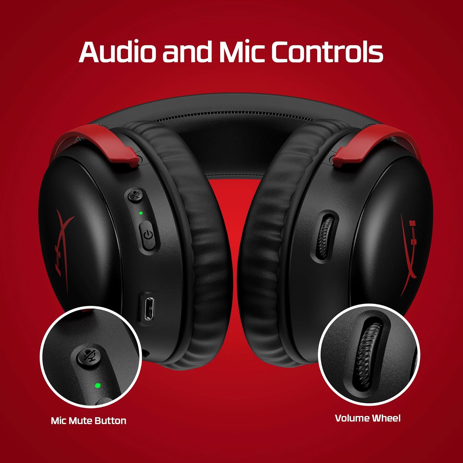 HyperX Cloud III Wireless – Gaming Headset for PC, PS5, PS4, up to 120-hour Battery ,Black & Red