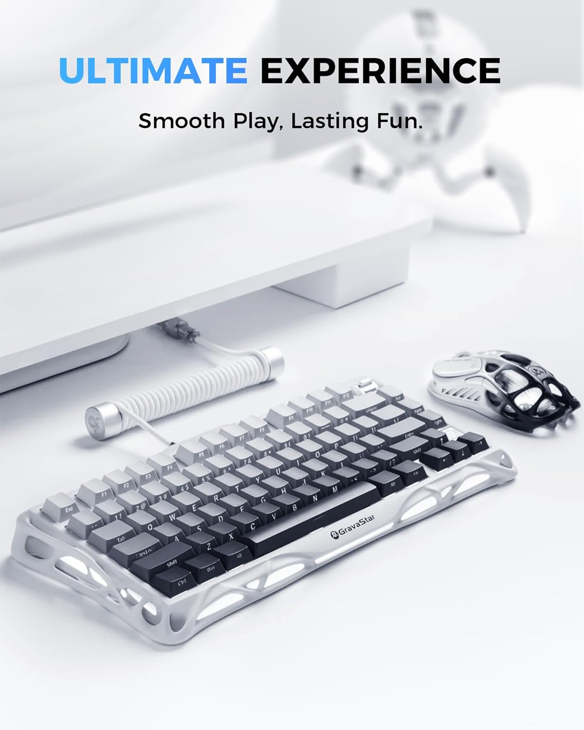 GravaStar Mercury K1 75% Wireless Mechanical Gaming Keyboard, Aluminum Alloy Exoskeleton Design, Gasket Custom Keyboard Hot-Swap Socket, Linear Switches, RGB Backlit