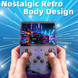 R36S Handheld Game Console, 3.5 inch IPS Screen Retro Gaming Console 64G Card with 15000+Classic Games, Open Source Linux Portable Video Player (PURPLE)