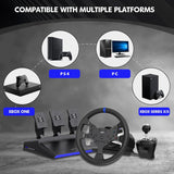 PXN V99 Gaming Racing Wheel, Driving Force Feedback Steering Wheel with Pedals and Shifter