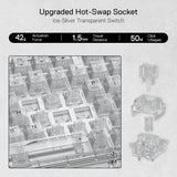 Redragon K649 PRO 78% Wireless Gasket RGB Gaming Keyboard, 3-Modes 82 Keys Full-Transparent Mechanical Keyboard w/Hot-Swap Socket, Noise Dampening Layer x 5, Translucent Custom Switch