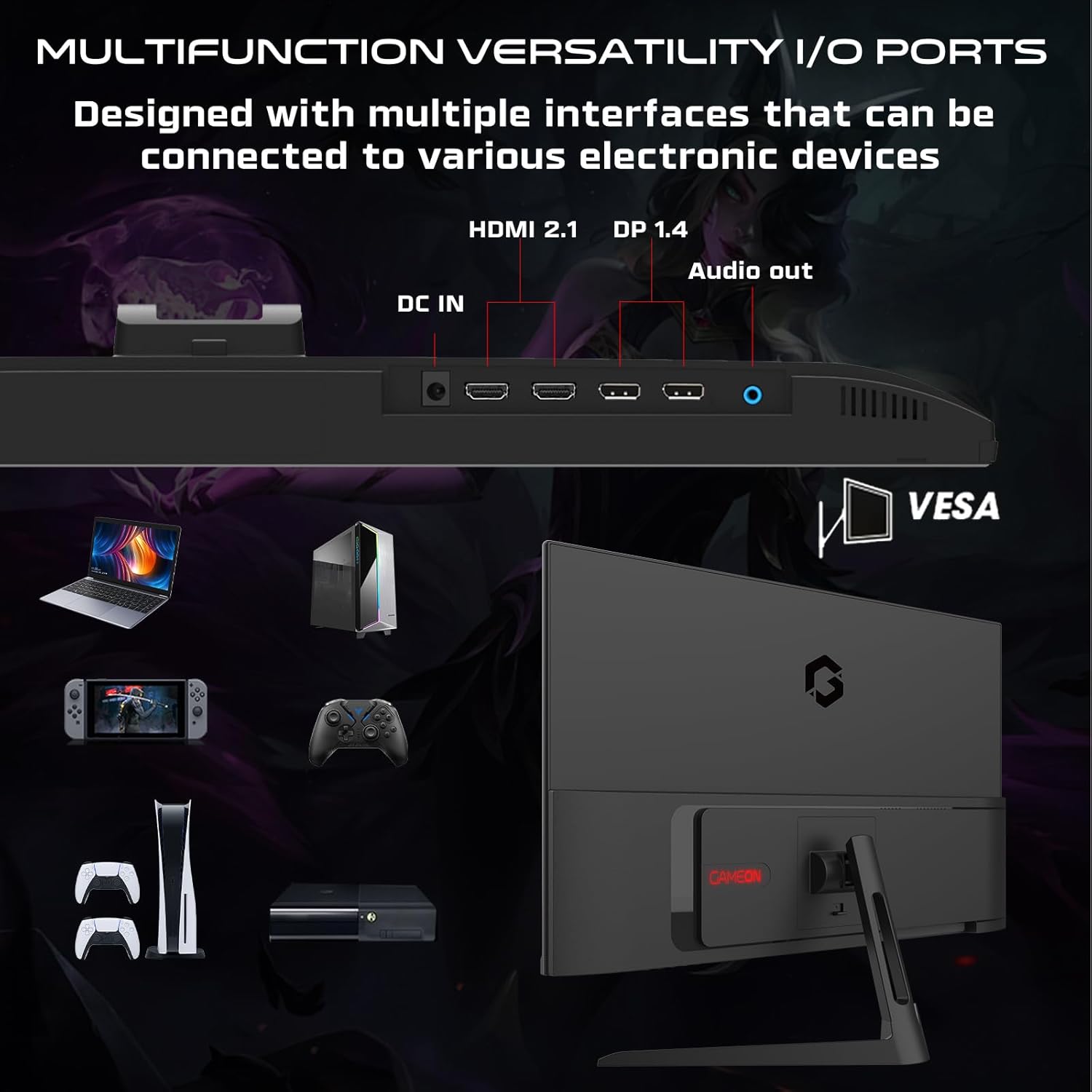 GAMEON GOESP27240IPS Esports Series 27" FHD, 240Hz, MPRT 0.5ms, HDMI 2.1, Fast IPS Gaming Monitor (Supports PS5) - Black