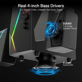 Redragon GS520 PRO Computer Gaming Speakers with Subwoofer, 2.1 Channel RGB