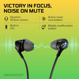 HyperX Cloud Earbuds II – 14mm Drivers, Four Eartips, Hard-Shell Carrying Case, Low-Profile 90° Plug, 3.5mm Plug, Built-in Microphone, Multi-Function Button, PC, Mobile, Nintendo Switch – Black