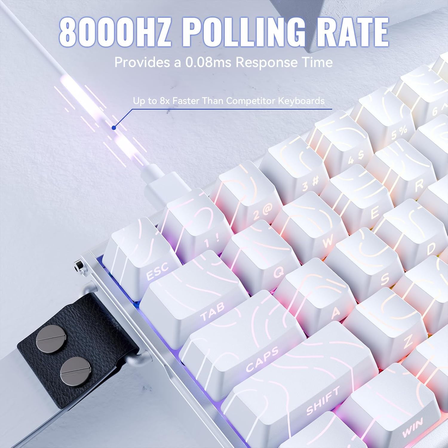 ATTACK SHARK X68MAX HE Wired Rapid Trigger Mechanical Creamy TKL RGB Gaming Keyboard with Full Aluminum CNC,8K Polling,0.005mm Accuracy,Hall Effect Magnetic Switch,NKRO,Driver for PC(White Contour)