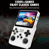 R36S Handheld Game Console, 3.5 inch IPS Screen Retro Gaming Console 64G Card with 15000+Classic Games, Open Source Linux Portable Video Player (BLUE)