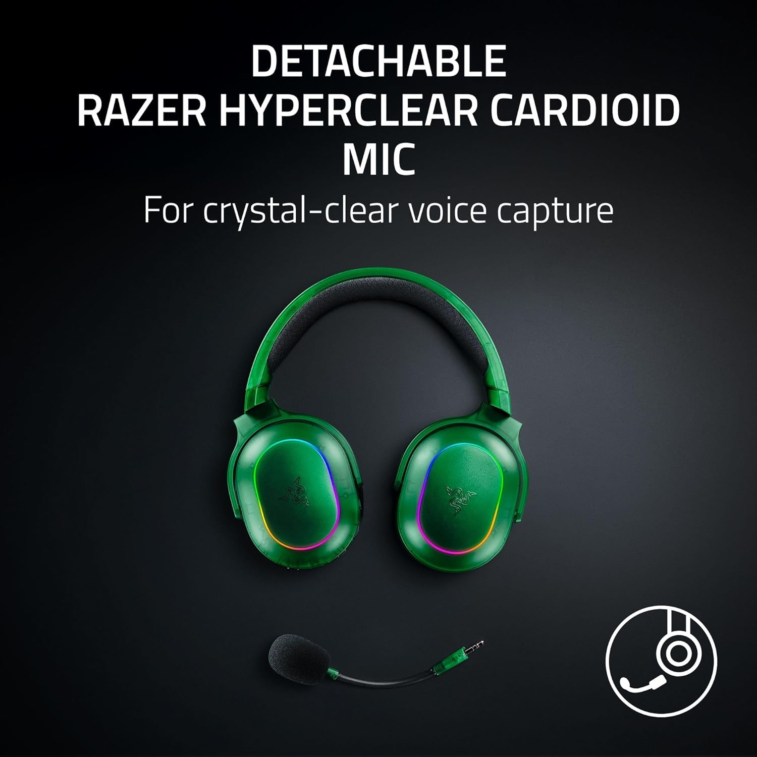 Razer Barracuda X Chroma Wireless Gaming Headset: 2.4GHz Wireless & Bluetooth - Lightweight - RGB - 40mm Drivers - Cardioid Mic - 70 Hr Battery - For PC, Mac, PS5, Switch 2, Smartphone - Phantom Green