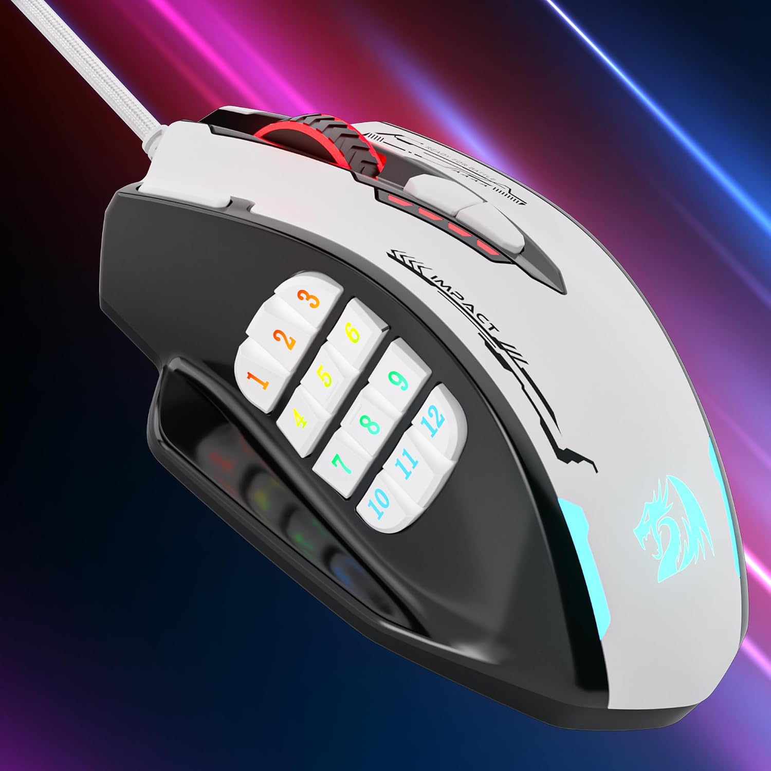 Redragon M908 Wired RGB MMO Gaming Mouse 24000 DPI Remapping Keys | Stable Lag-Free Connection, Redefine Keybinding Macro, Vibing Backlight, Ergonomic Grip Body Comfort