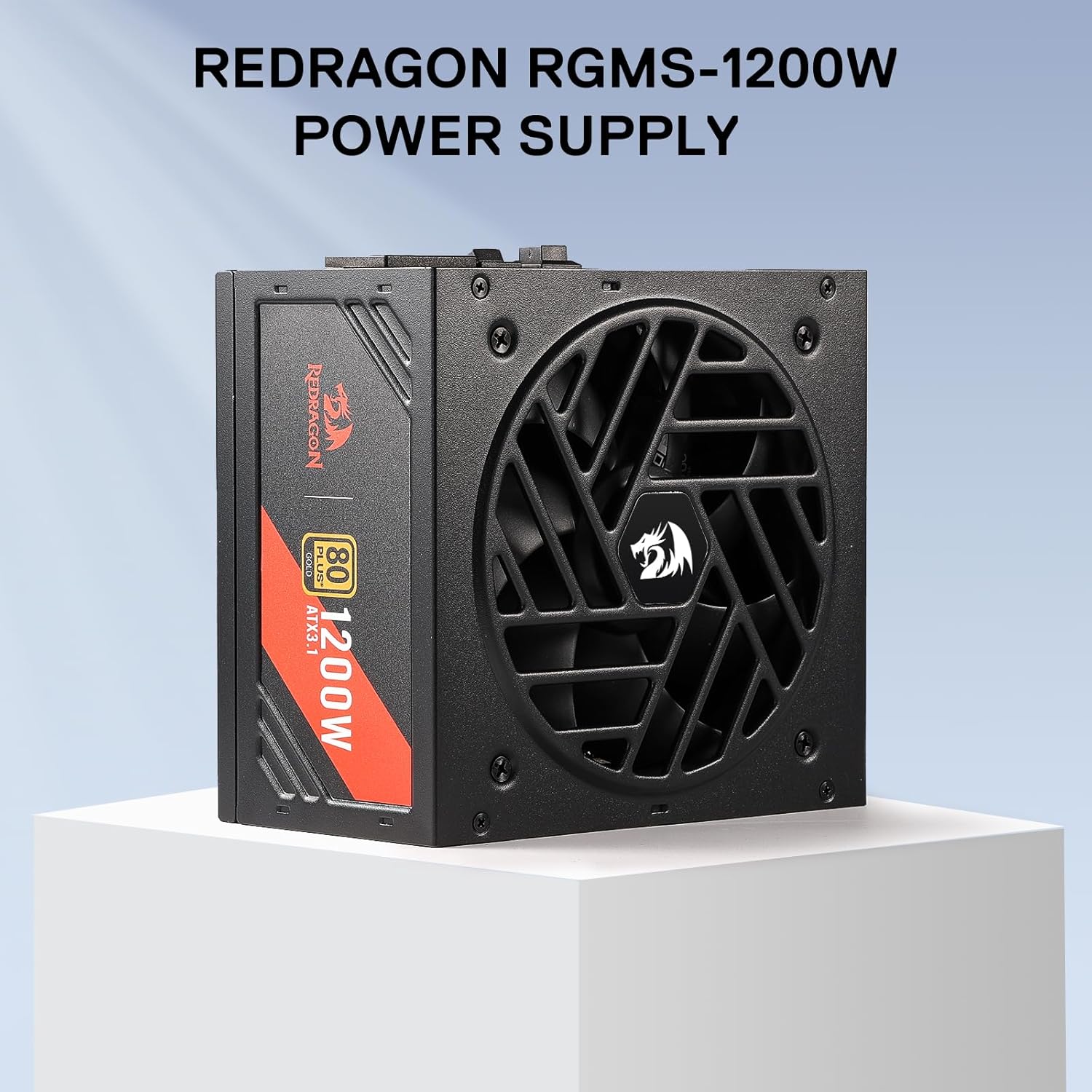 Redragon RGMS-1200W PRO 80+ Gold 1200 Watt Power Supply w/Upgraded ATX 3.1 & PCIe 5.1 Fully Modular, Compact 150mm Size, Smart ECO Low Noise Fan, 100% Japanese Capacitors, Full Mod Cables