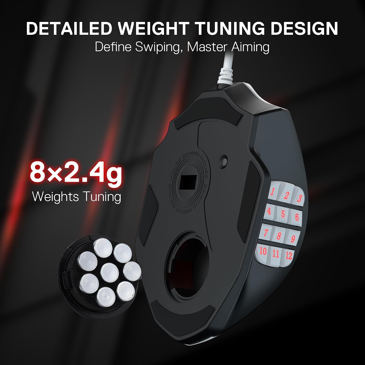 Redragon M908 Wired RGB MMO Gaming Mouse 24000 DPI Remapping Keys | Stable Lag-Free Connection, Redefine Keybinding Macro, Vibing Backlight, Ergonomic Grip Body Comfort