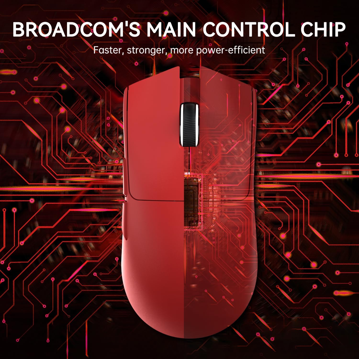 ATTACK SHARK X11 Lightweight Wireless Gaming Mouse with RGB Charging Dock,Tri-Mode-2.4G/USB-C Wired/BT,22K DPI,PAW3311 Optical Sensor,HUYU Switch, 5 programmable Buttons for PC/Mac(Red)
