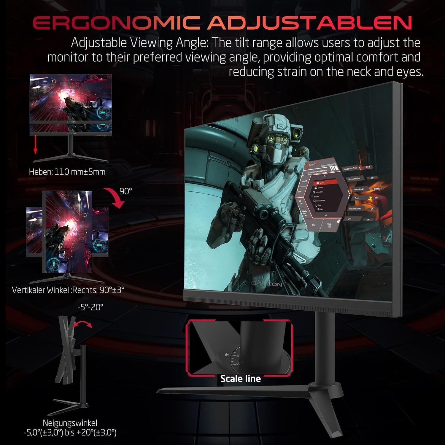 GAMEON GOMP27FHD380IPS Midnight Pro Series 27" FHD, 380Hz, MPRT 0.5ms, HDMI 2.1, Fast IPS Gaming Monitor (Supports PS5) - Black