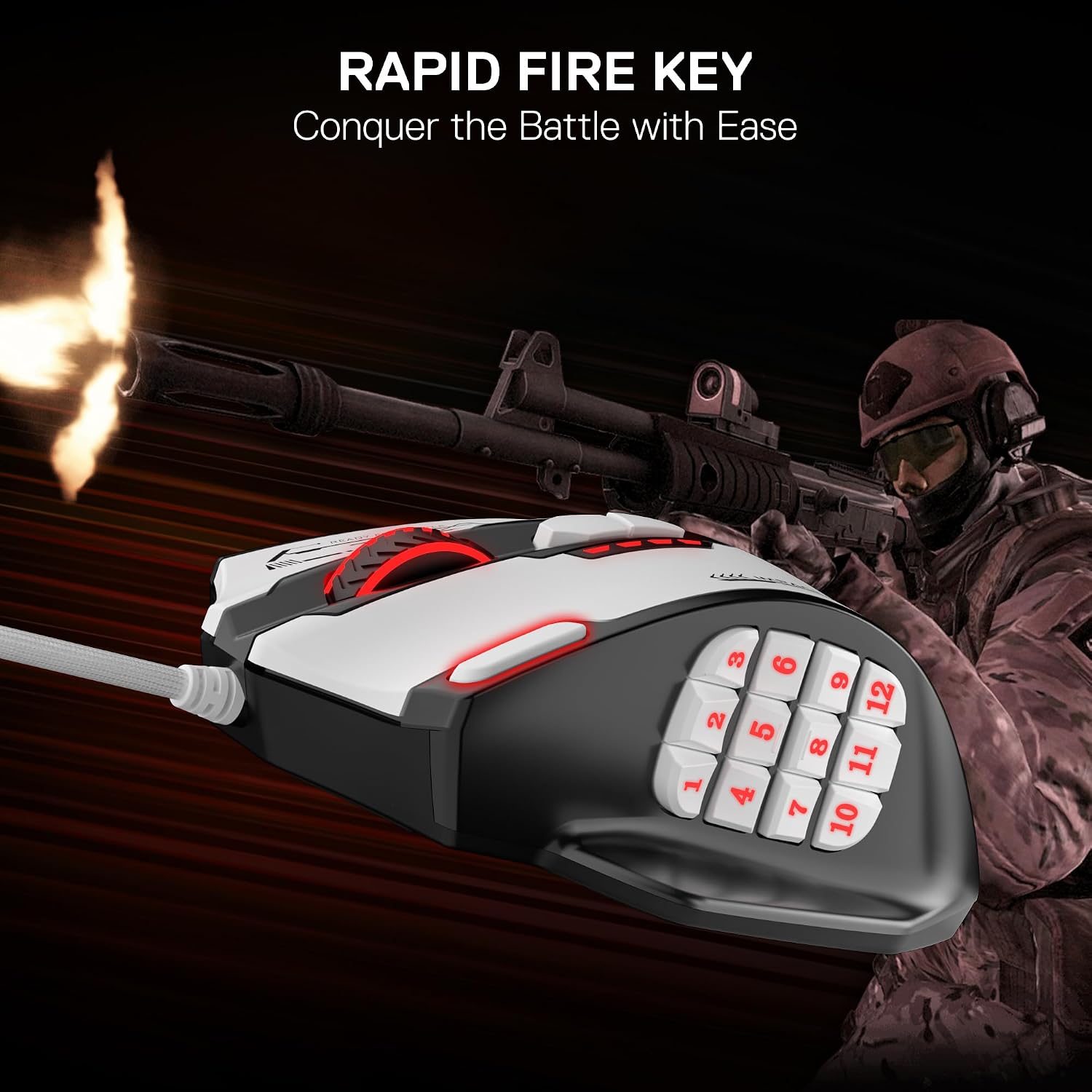 Redragon M908 Wired RGB MMO Gaming Mouse 24000 DPI Remapping Keys | Stable Lag-Free Connection, Redefine Keybinding Macro, Vibing Backlight, Ergonomic Grip Body Comfort